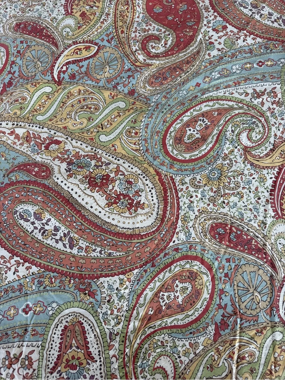 Pottery Barn Harper Paisley 3-Piece Organic Cotton Duvet Cover Set F/Q GUC